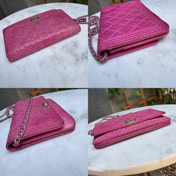 Chanel Exotic Python Boy WOC Wallet on Chain Crossbody - Picture 9 of 15